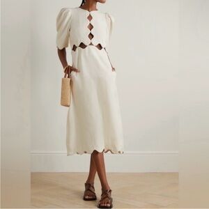SEA Cream Leona Scalloped Cut-Out Maxi Dress Size 0